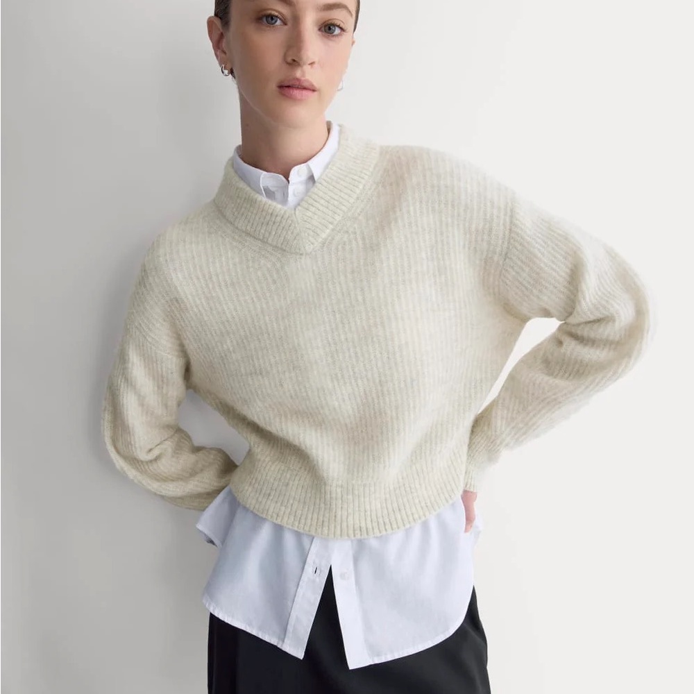 NWT Everlane Cropped Cocoon Alpaca sweater